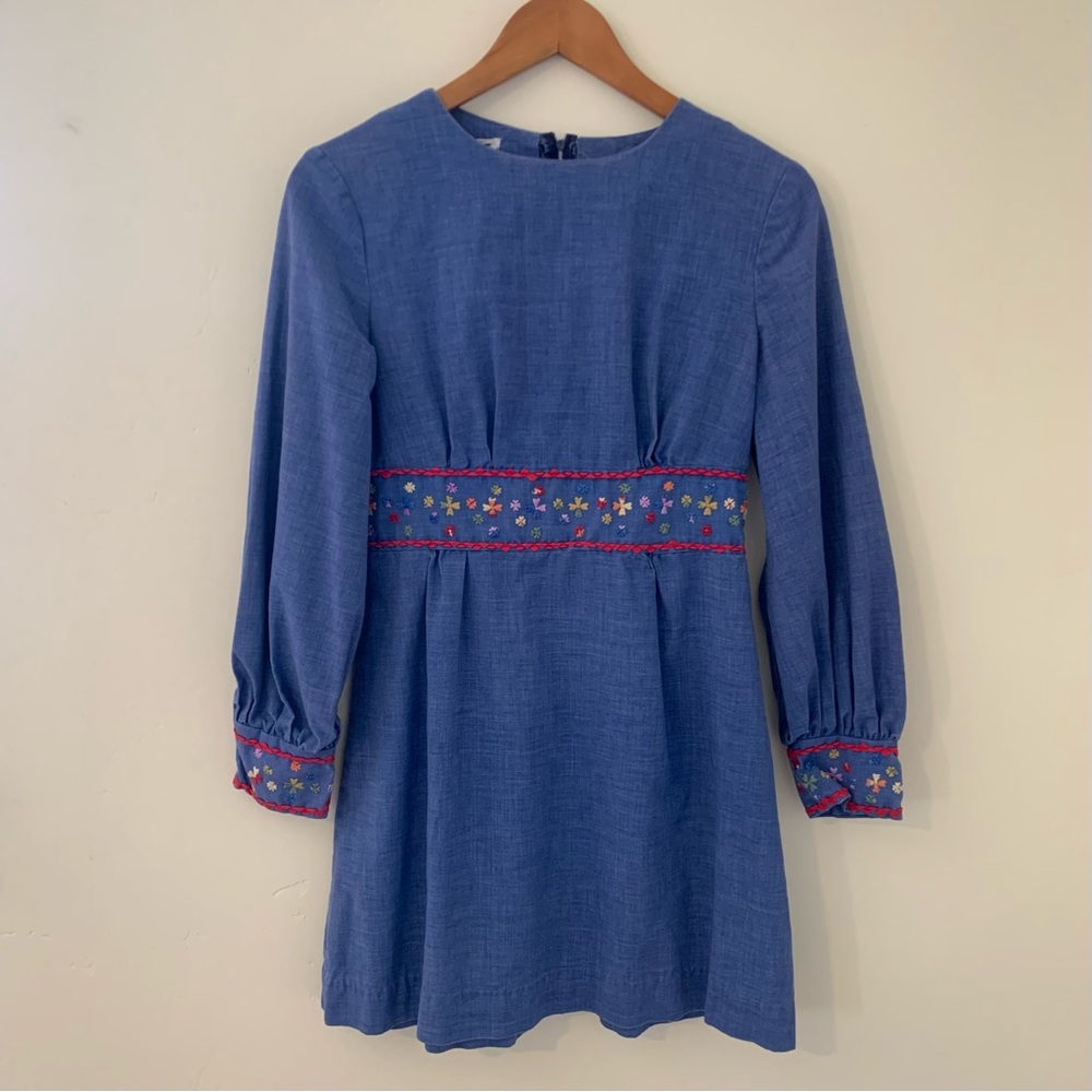 Vintage 1970s Denim Mini Dress E.D. Juniors of San Francisco